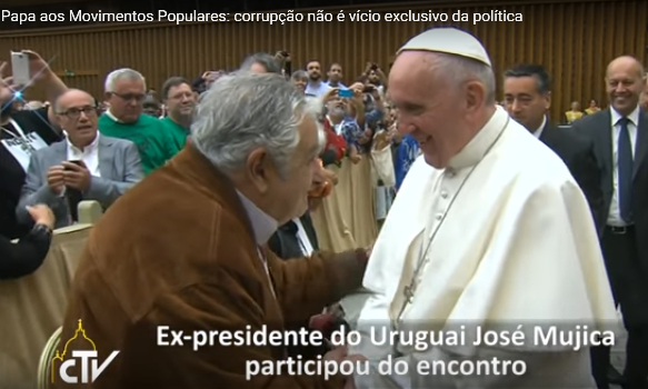 O ex-presidente do Uruguai, José Mujica, esteve no Encontro e foi citado pelo Papa Francisco em seu discurso