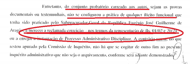 No parecer da Comissão de Inquérito a definição de que o chamado "relatório interno" dos delegados foi, na verdade, encarado como uma "representação".