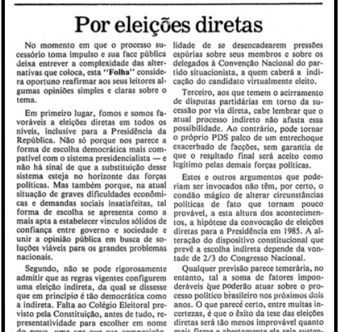 editorial Folha 27 de março de 1983